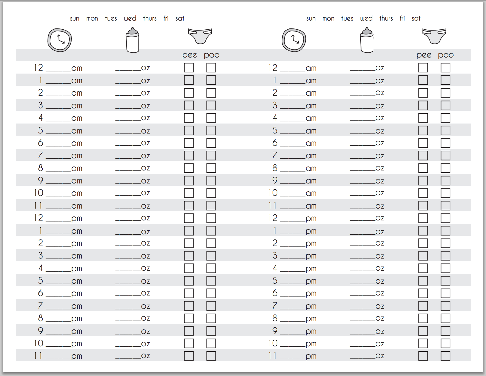 Feeding Amount Chart For Infants